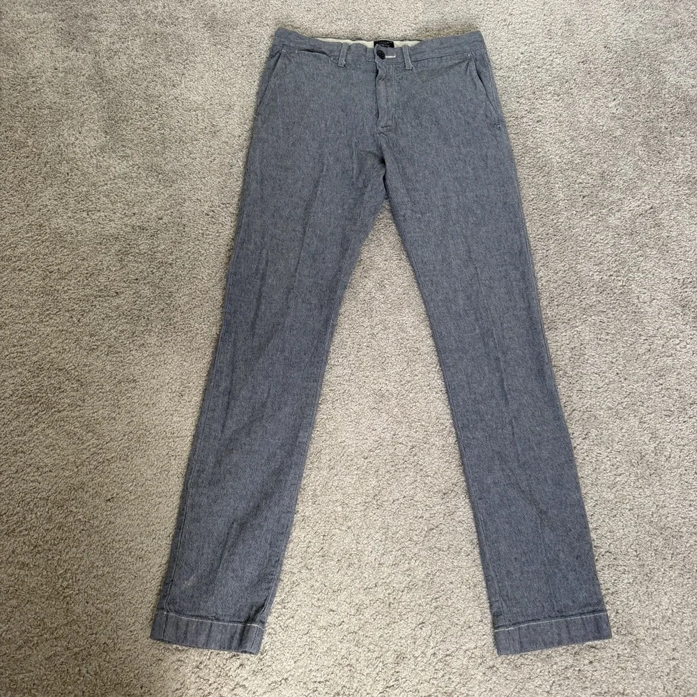 J Crew Stretch‎ 484 Slim Blue Chambray Chino Pants Size W28 L 32